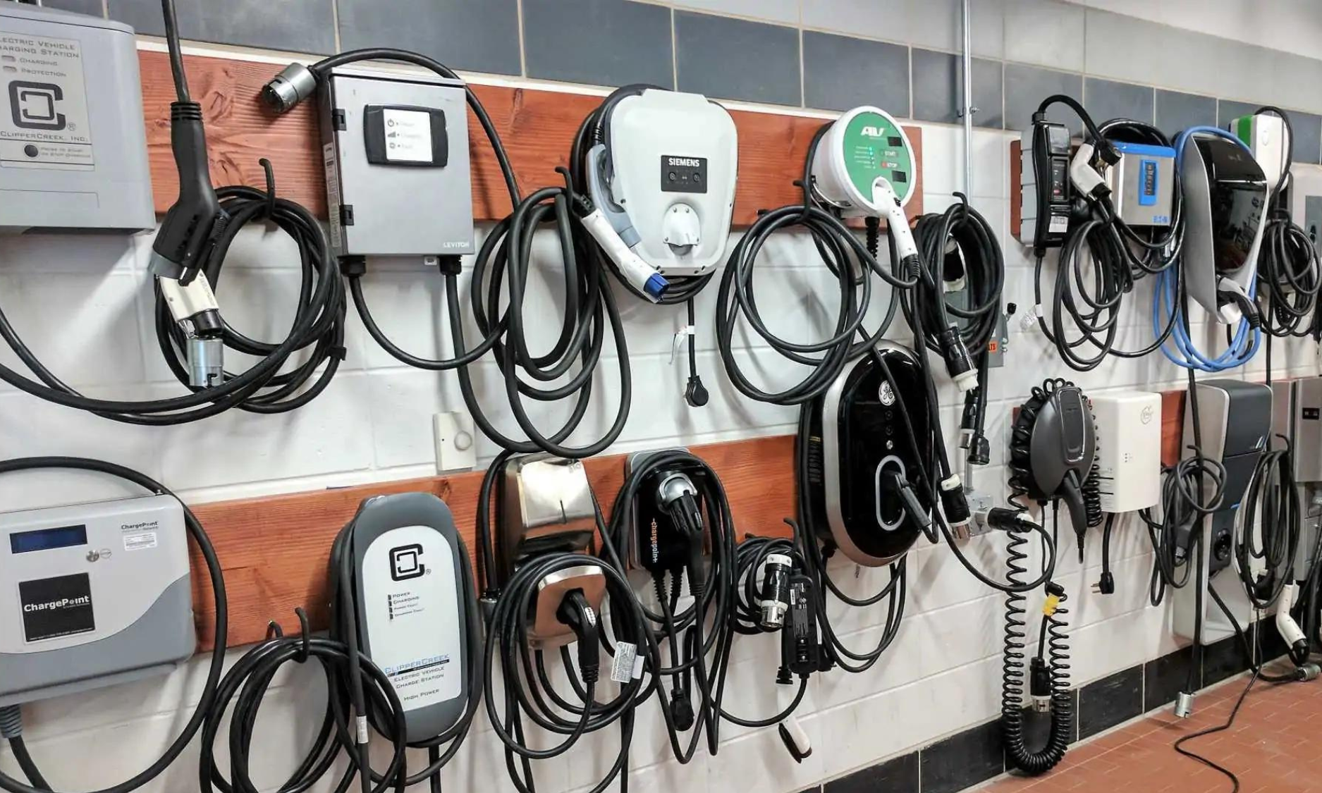 Electric vehicle charging station for home. The charge point