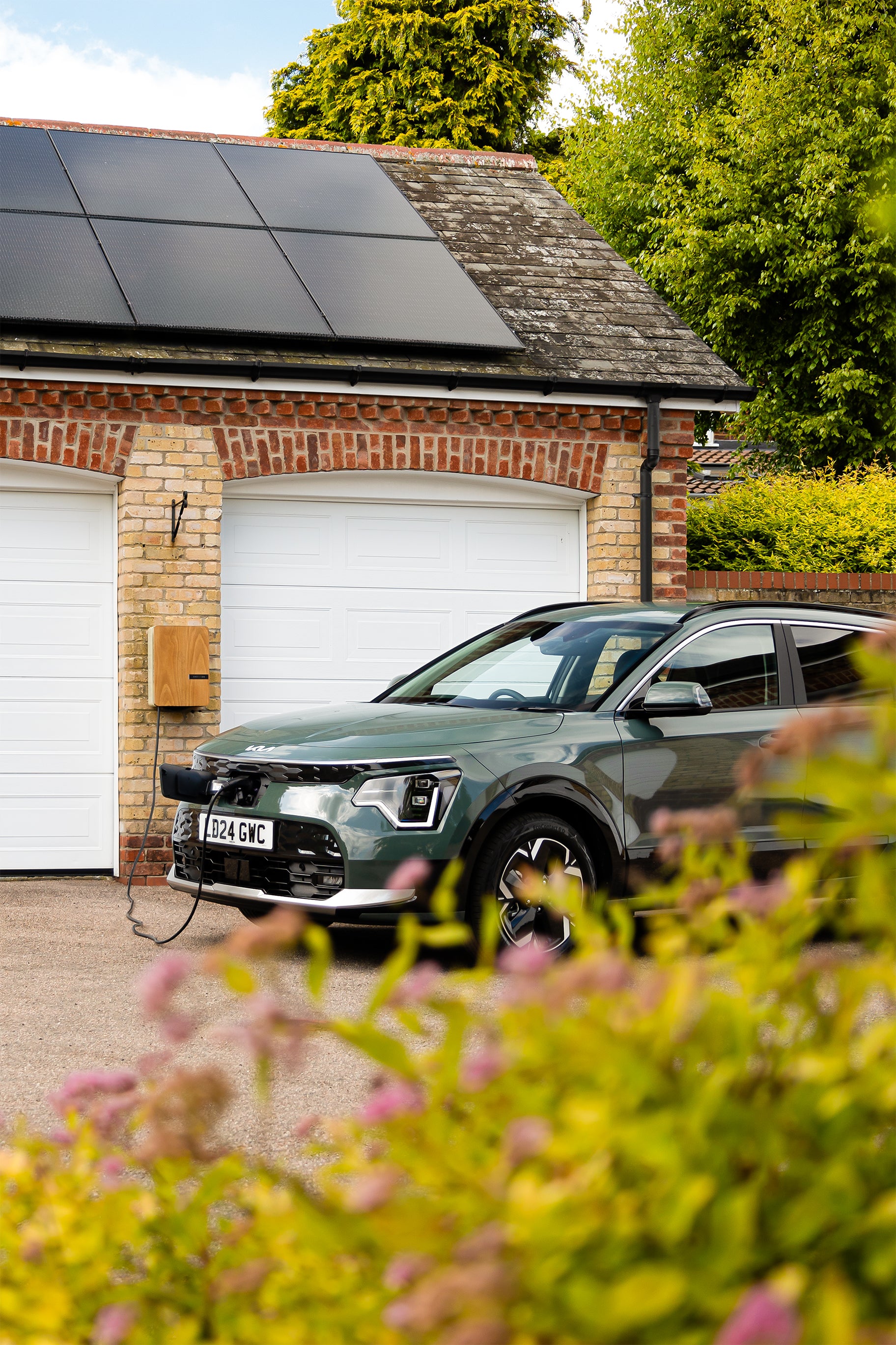 Andersen EV charger installed at a home with solar-compatible charging